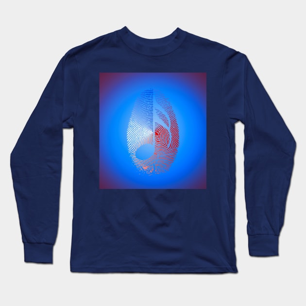 Music Fingerprint Long Sleeve T-Shirt by rolffimages